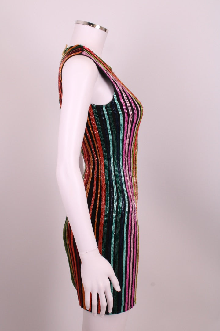 Balmain Sequin Mini Dress Black XS