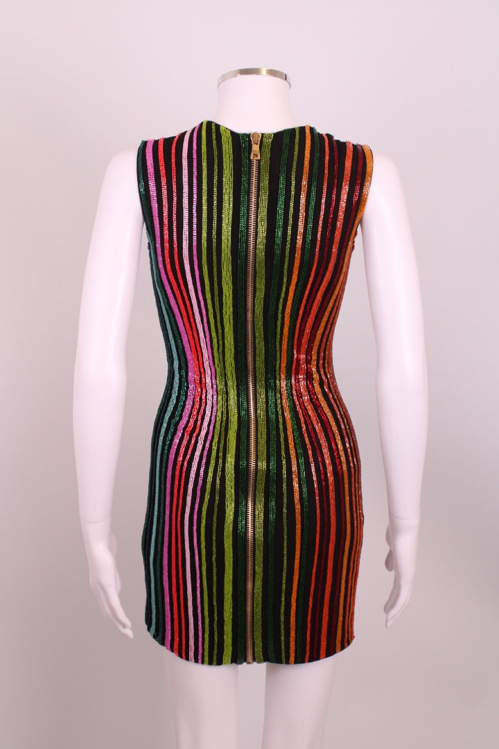 Balmain Sequin Mini Dress Black XS