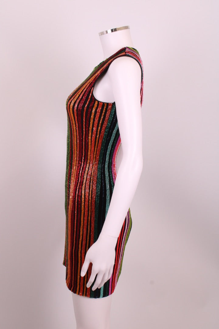 Balmain Sequin Mini Dress Black XS