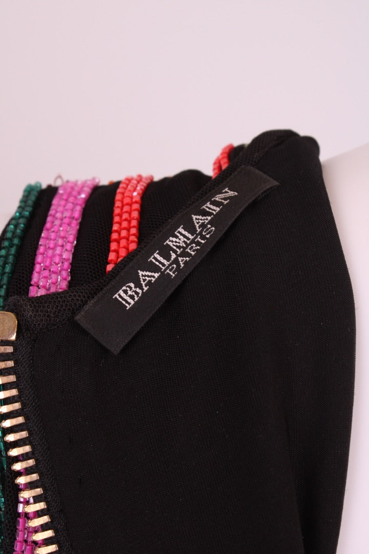 Balmain Sequin Mini Dress Black XS