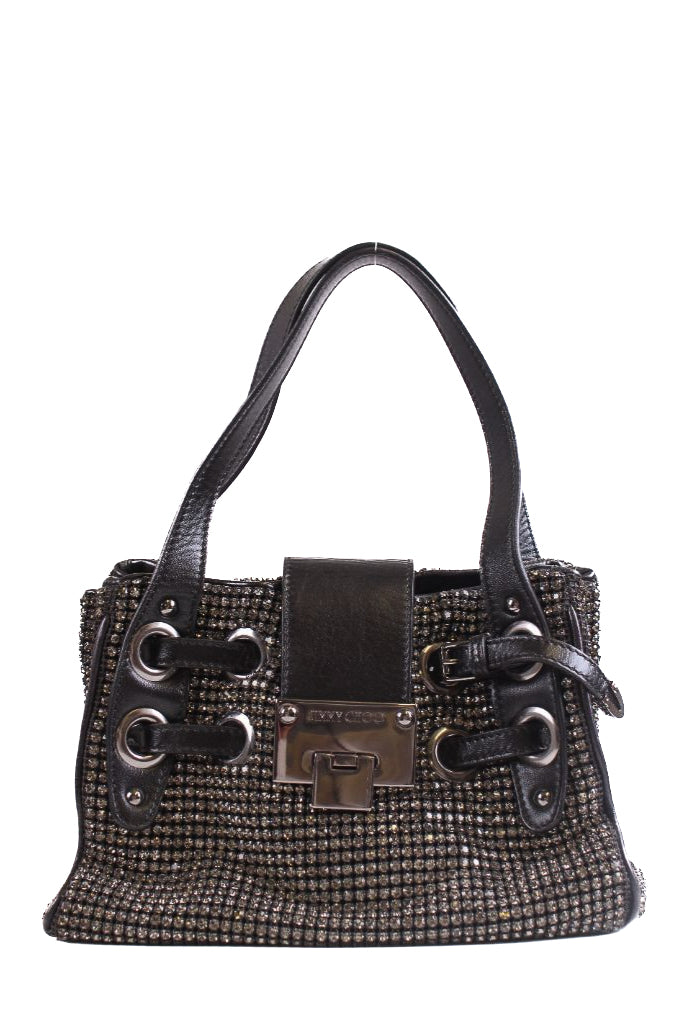 Jimmy Choo Swarovski Crystals Handbag Black