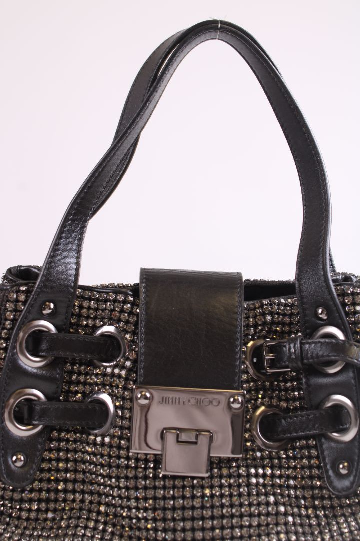 Jimmy Choo Swarovski Crystals Handbag Black