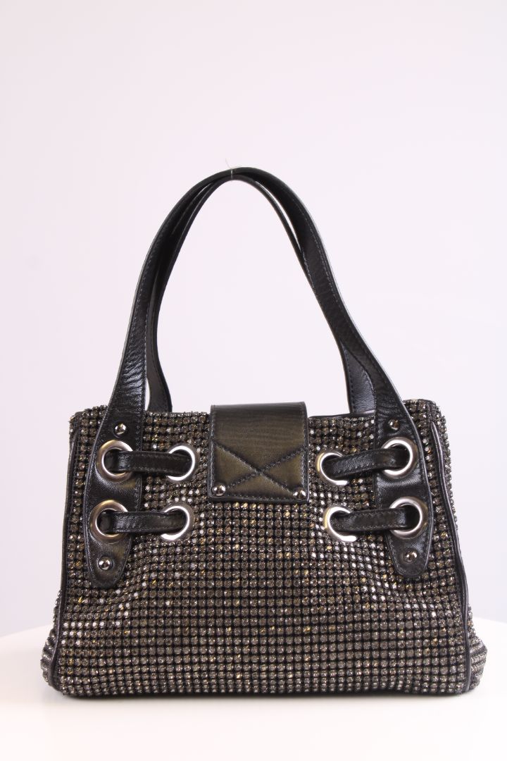 Jimmy Choo Swarovski Crystals Handbag Black