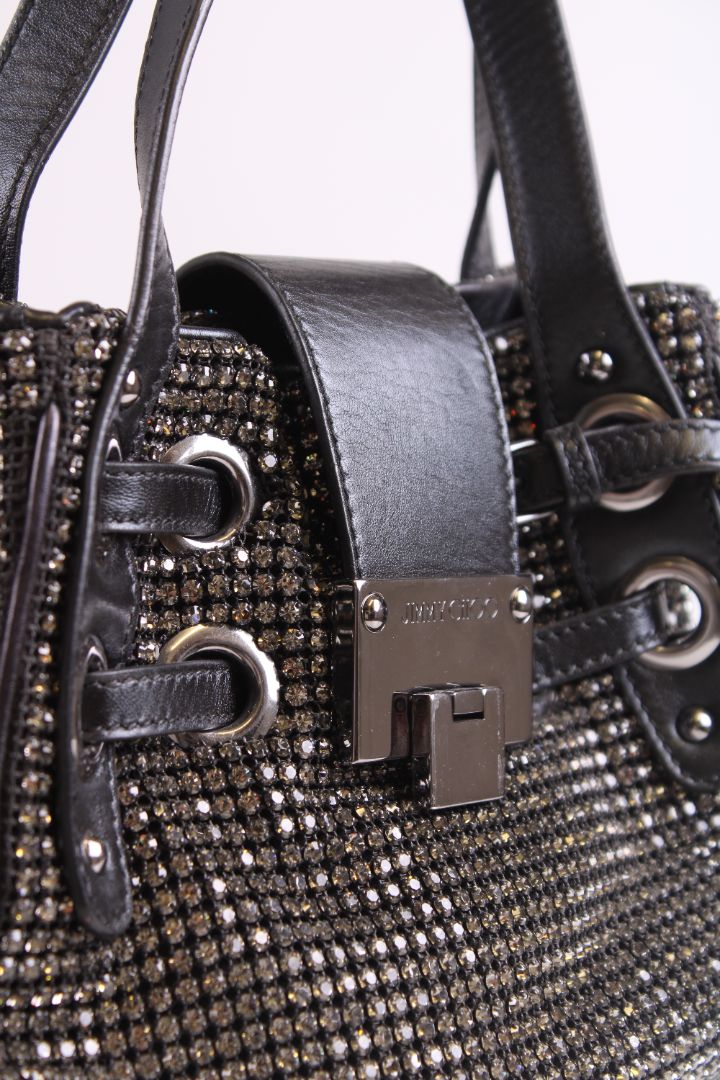 Jimmy Choo Swarovski Crystals Handbag Black