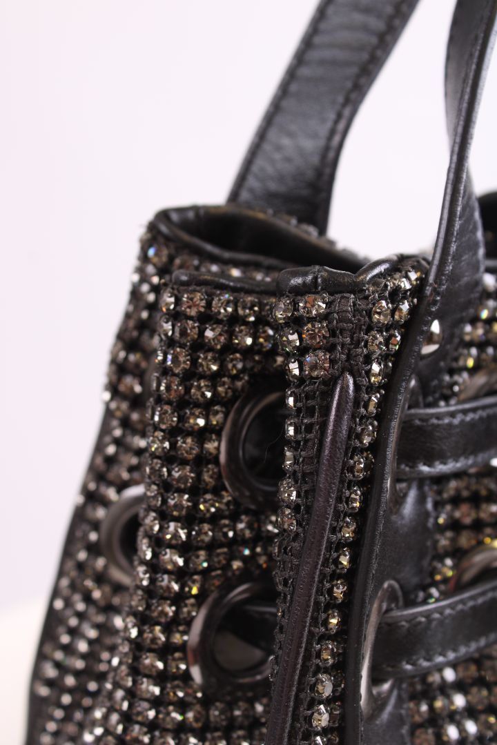 Jimmy Choo Swarovski Crystals Handbag Black