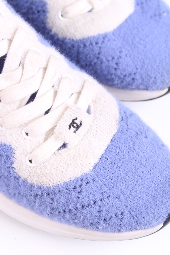 Chanel Knit Trainers Blue/ White 38
