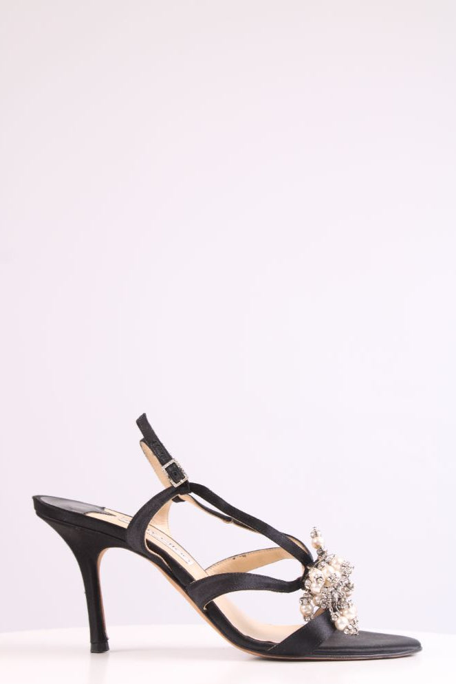 Jimmy Choo Schuhe sandal pearl detail heels Black 39.5