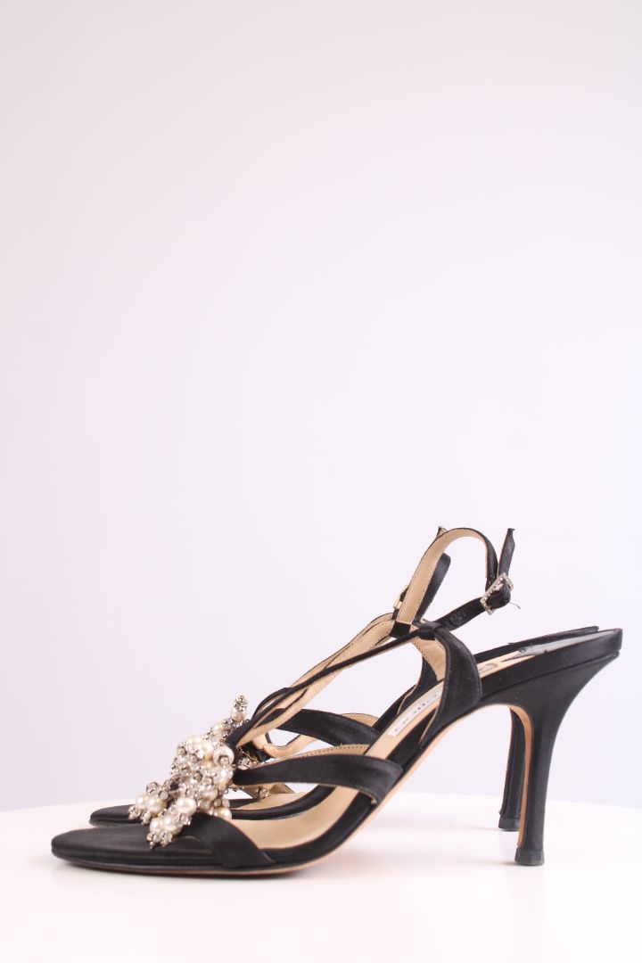Jimmy Choo Schuhe sandal pearl detail heels Black 39.5