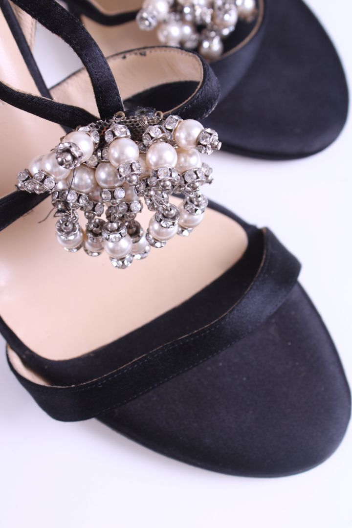 Jimmy Choo Schuhe sandal pearl detail heels Black 39.5