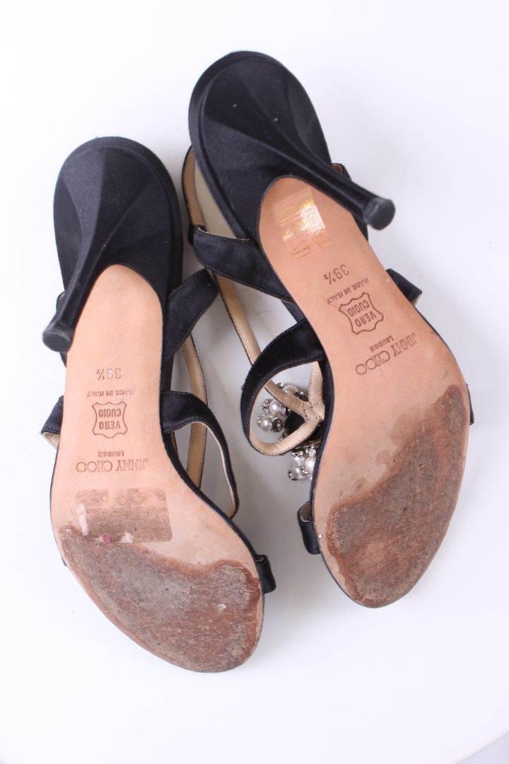 Jimmy Choo Schuhe sandal pearl detail heels Black 39.5