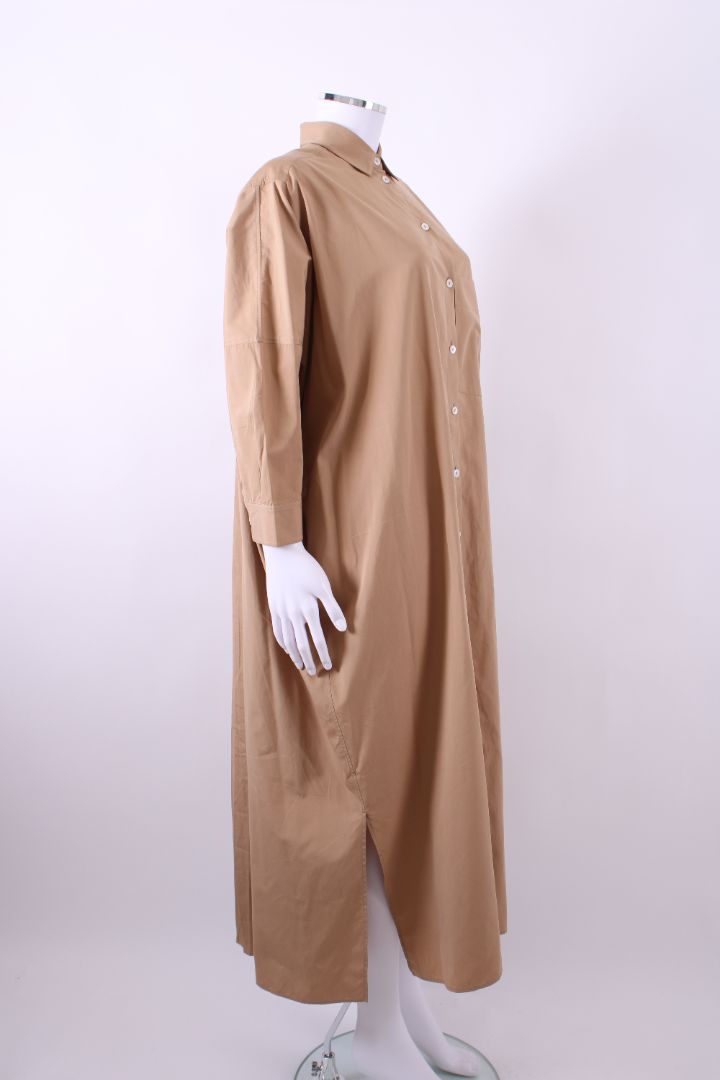 Jil Sander L/S Pleat Back Shirt Dress Beige 8