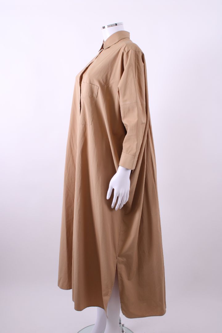 Jil Sander L/S Pleat Back Shirt Dress Beige 8