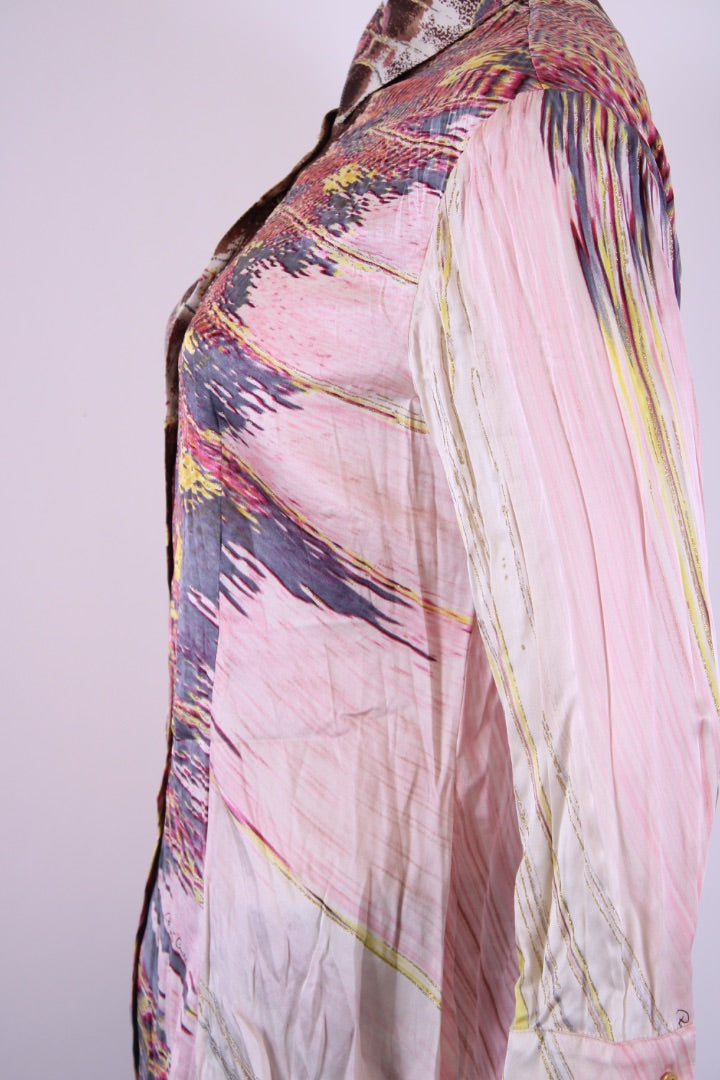 Roberto Cavalli L/S Print Shirt Pink/ Yellow M