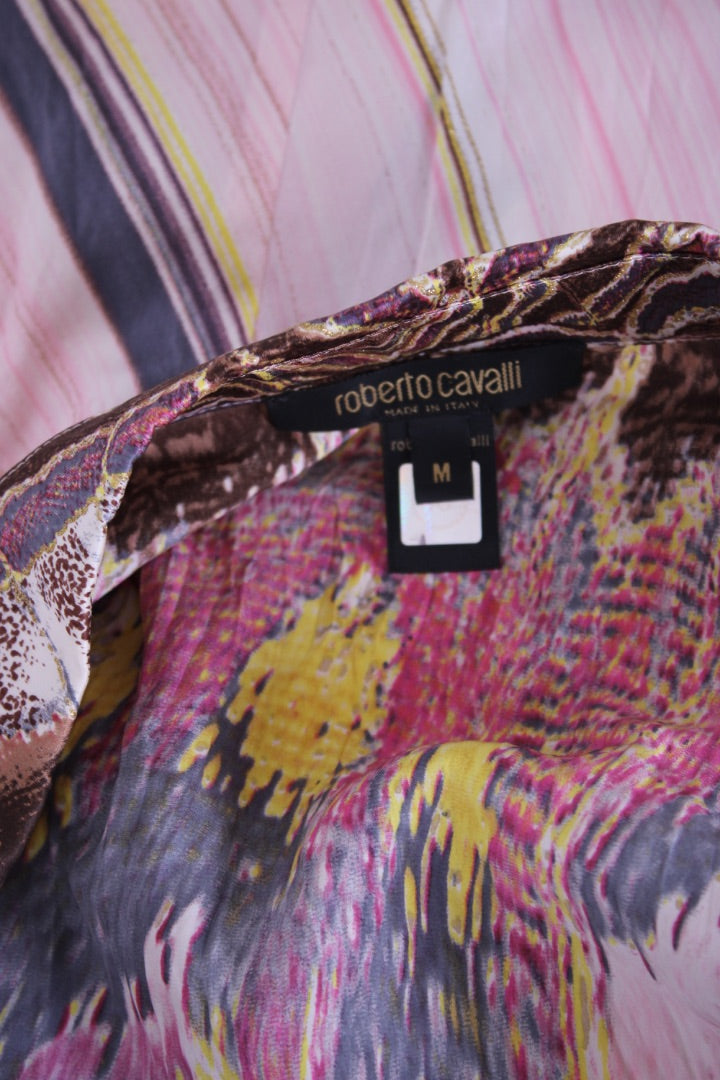 Roberto Cavalli L/S Print Shirt Pink/ Yellow M