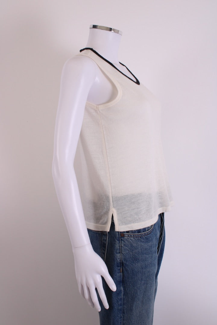 Frances De Lourdes Cashmere & Silk Vest White XS