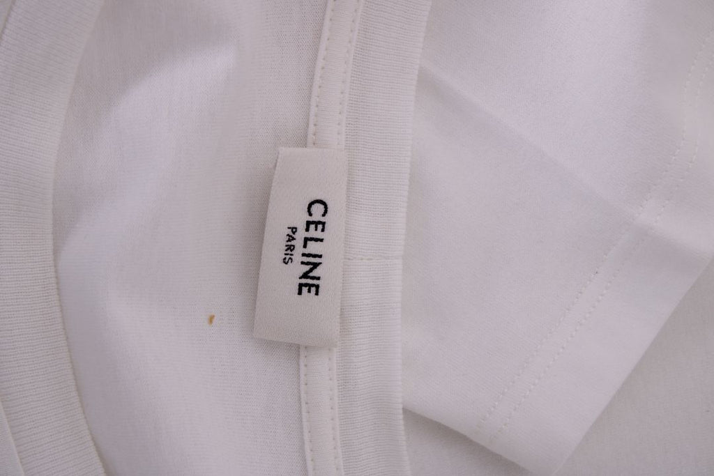Celine Logo T-shirt White/ Black L