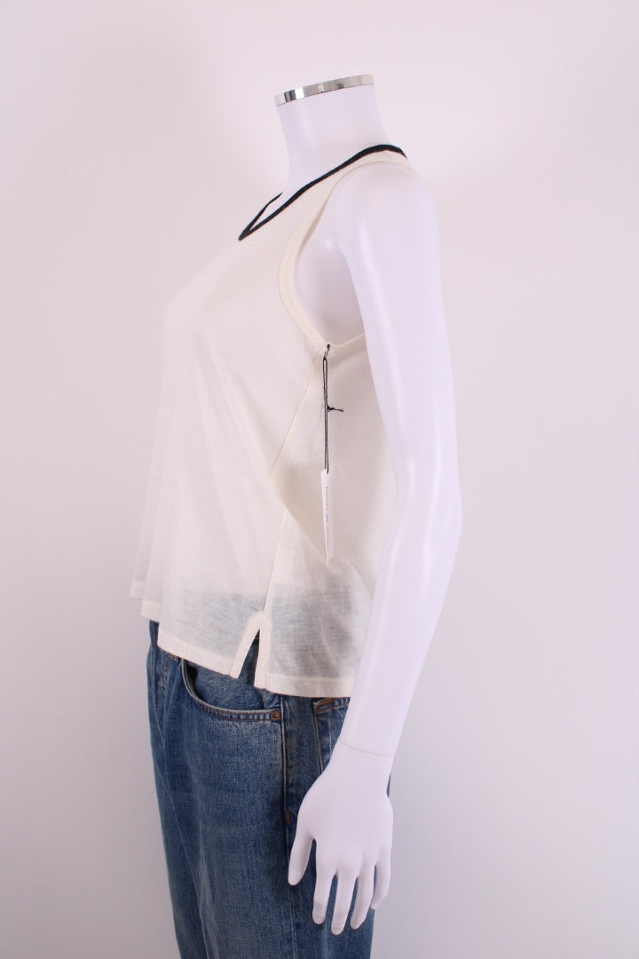 Frances De Lourdes Cashmere & Silk Vest White XS