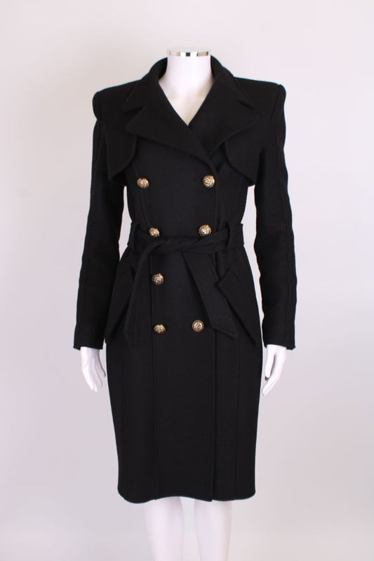 Balmin Double Breasted Button Coat Black M