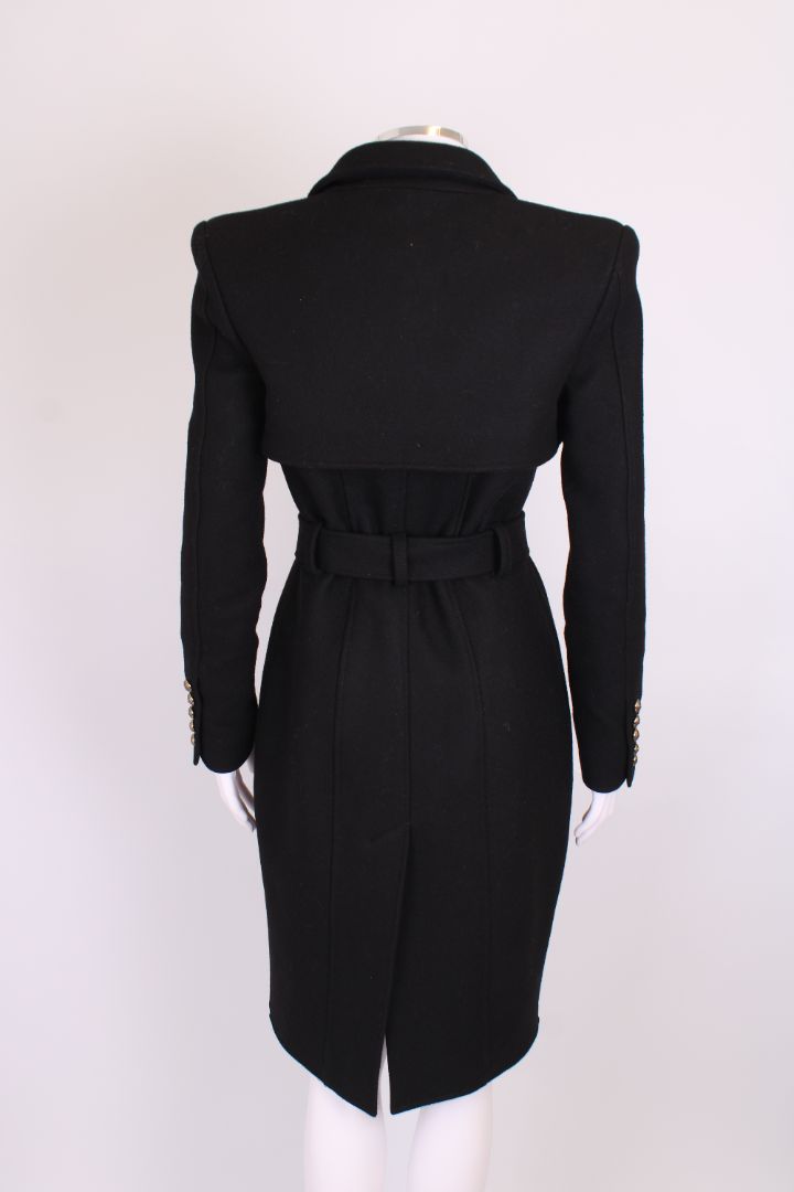 Balmin Double Breasted Button Coat Black M