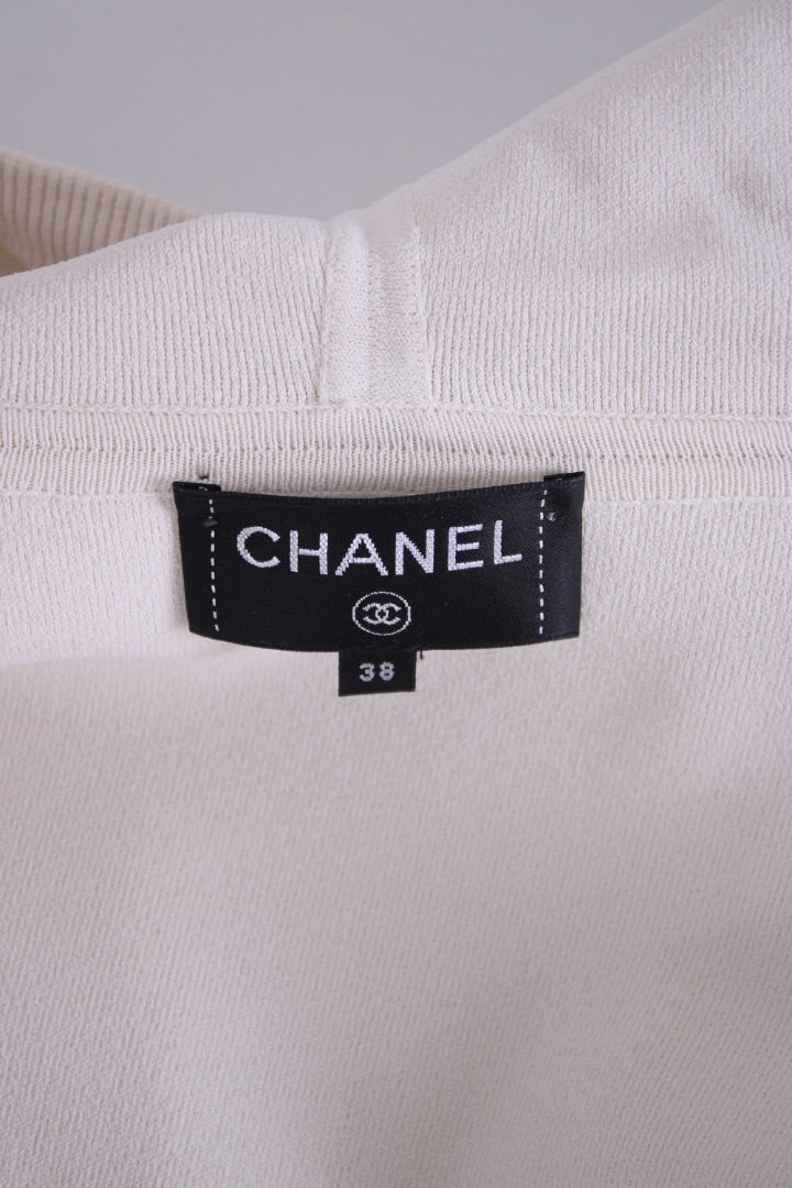 Chanel 2018 XL Logo Hoodie Cream/Navy 38