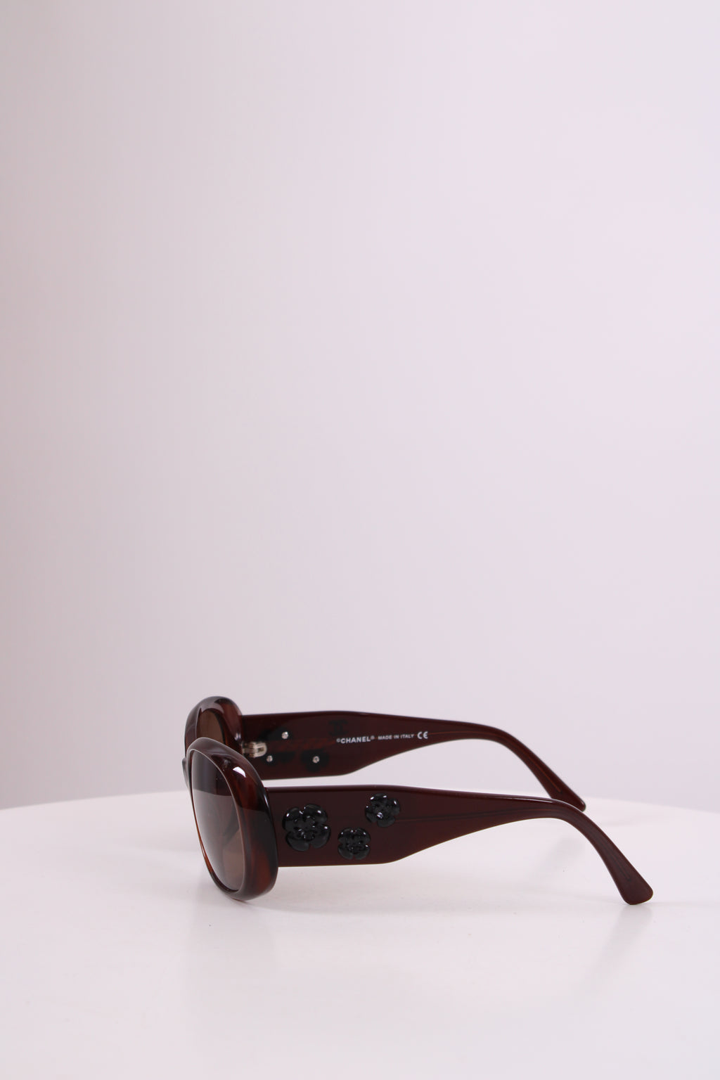 Chanel Camelia Flower Detail Sunglasses Brown