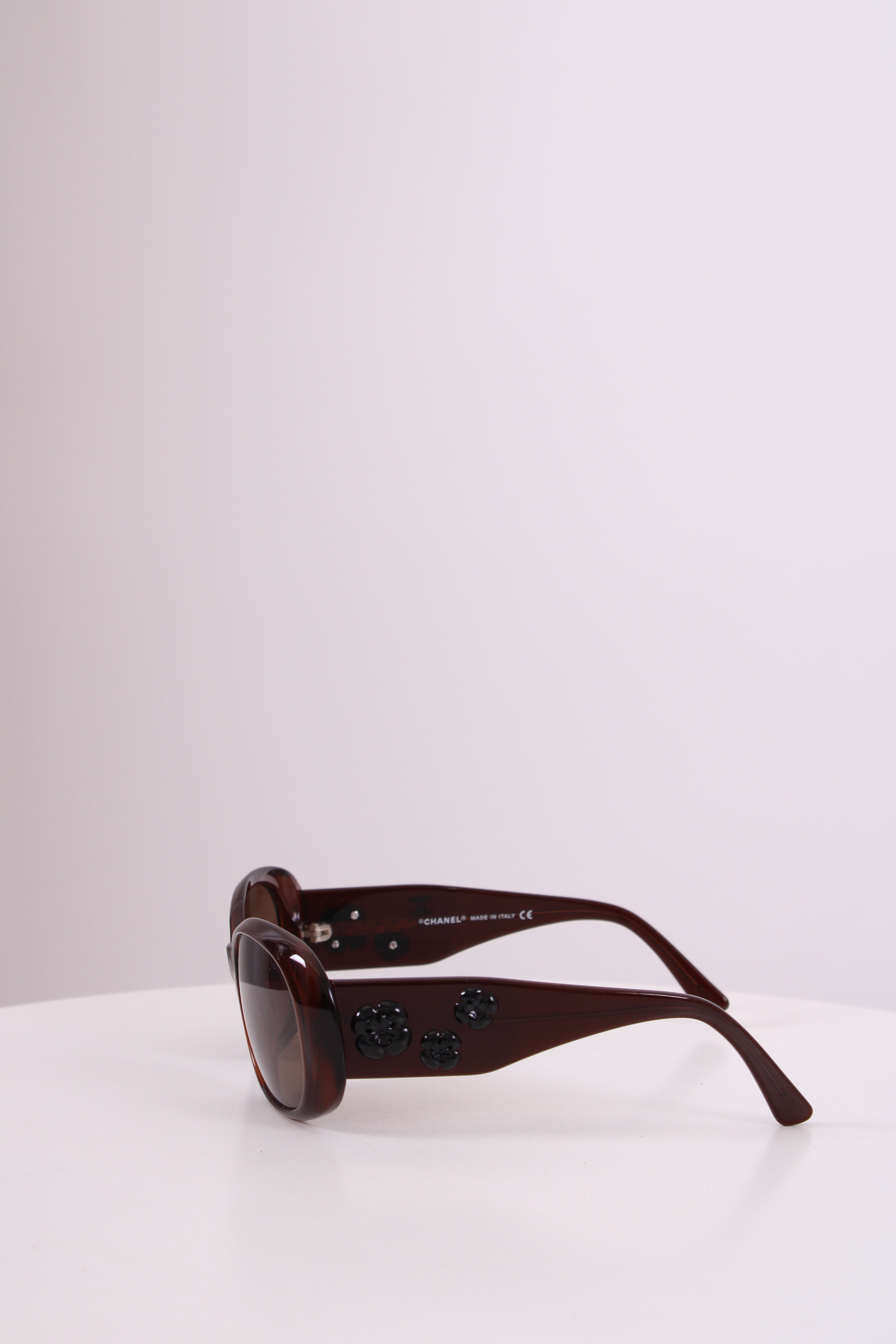 Chanel Camelia Flower Detail Sunglasses Brown
