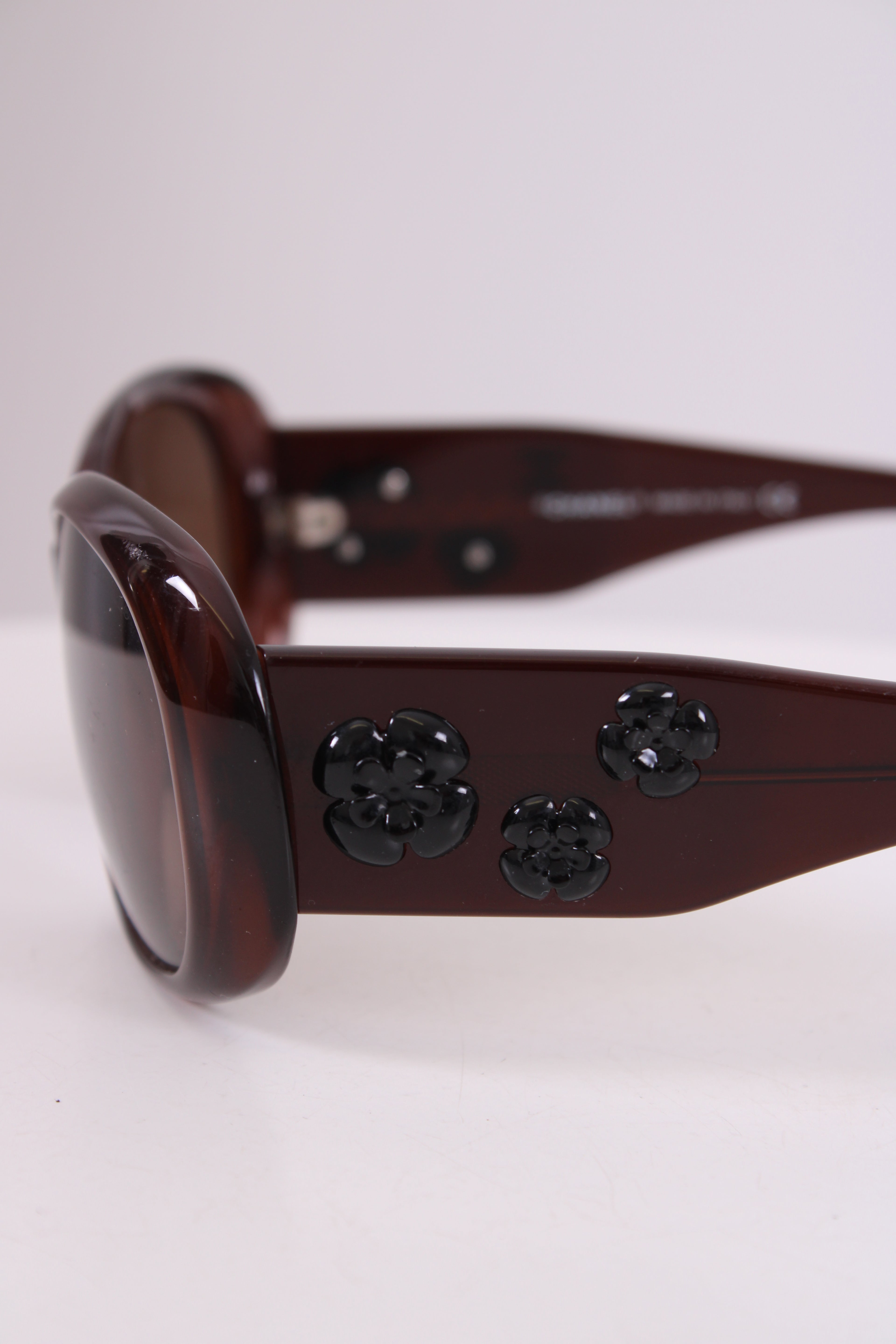 Chanel Camelia Flower Detail Sunglasses Brown