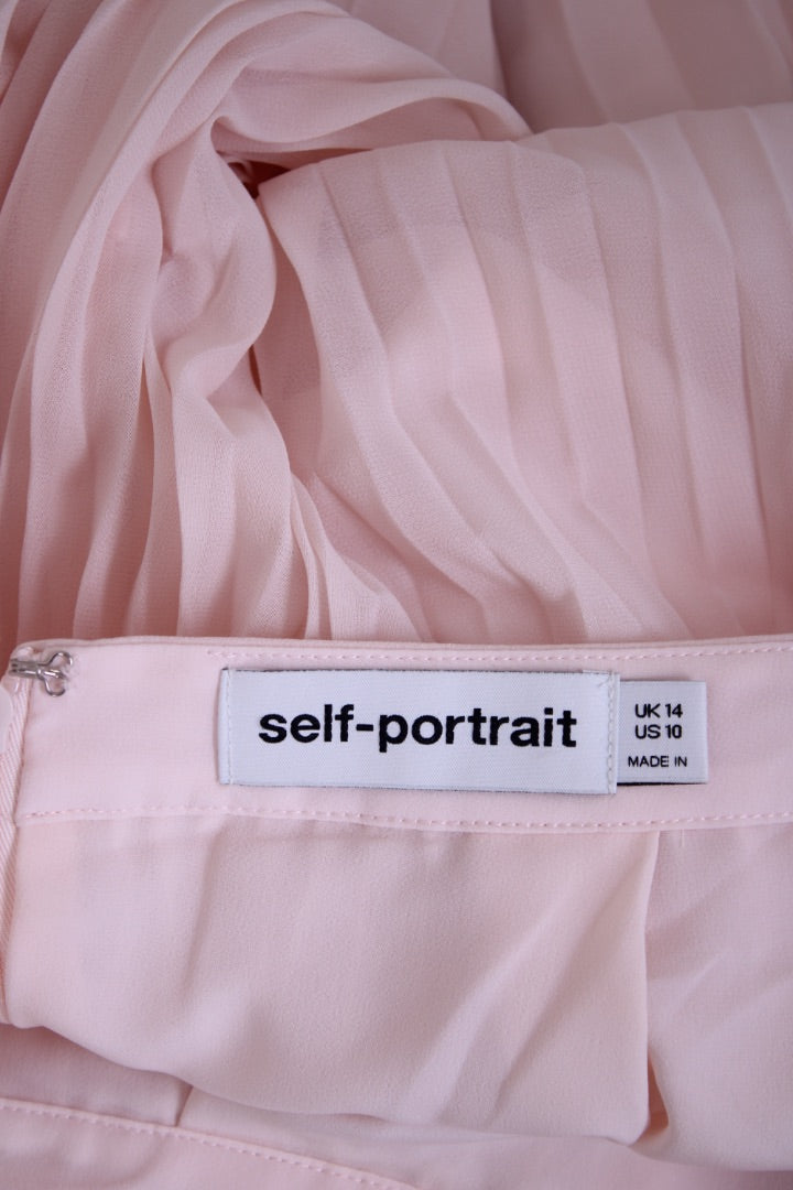 Self Portrait Boucle Tweed Jacket/ Dress Pink 14