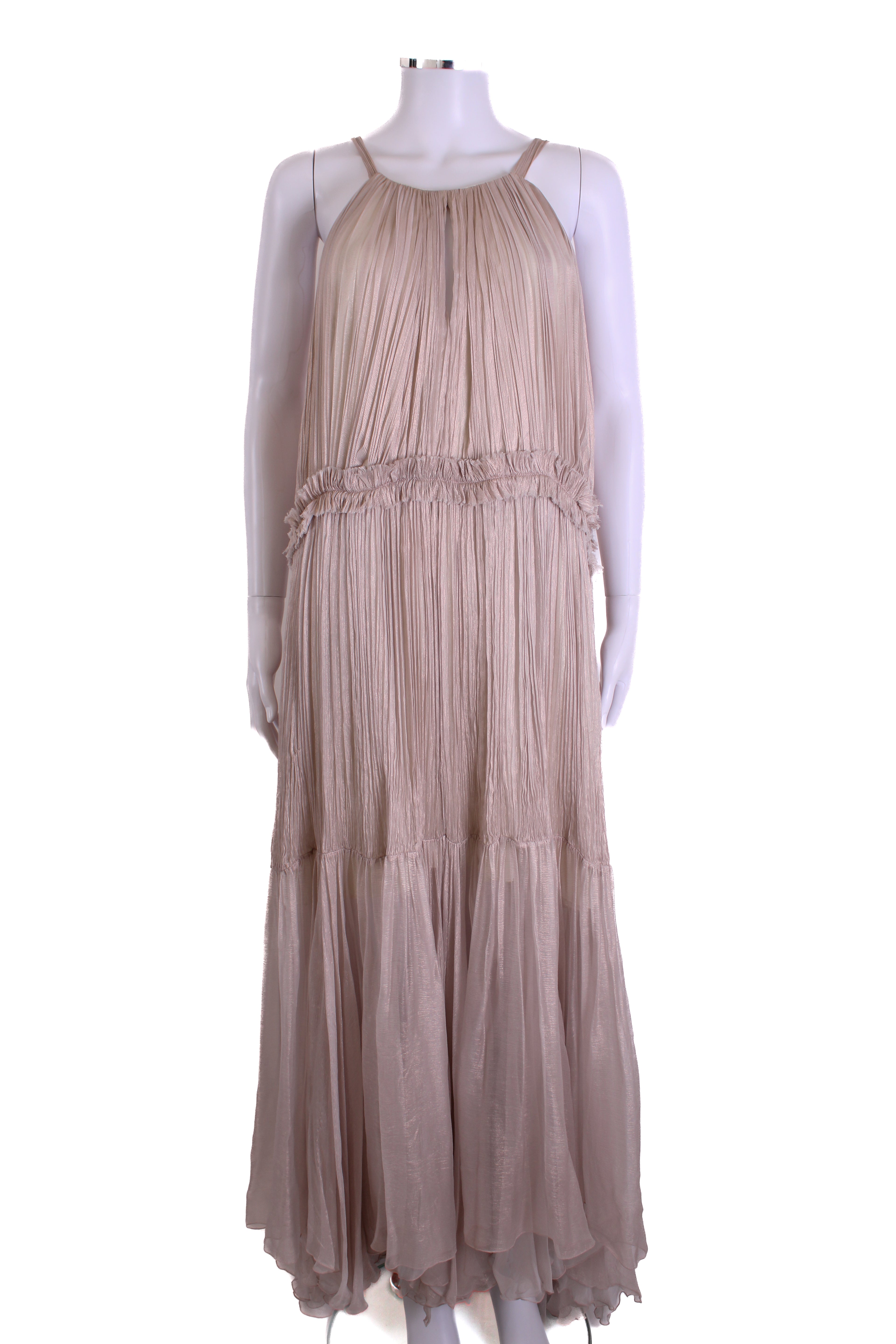 Maria Lucia Hohan S/S Maella Pleated Dress Pink Shimmer 10