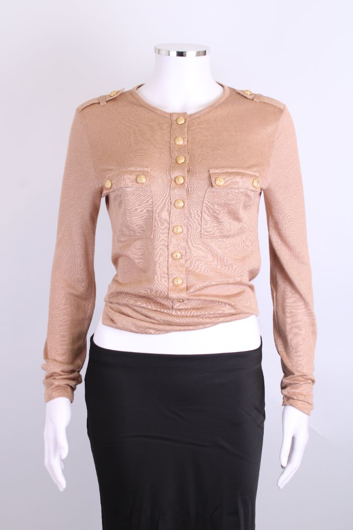 Balmain L/S Button Top Beige 10