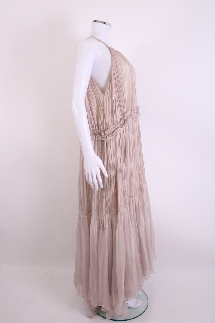 Maria Lucia Hohan S/S Maella Pleated Dress Pink Shimmer 10