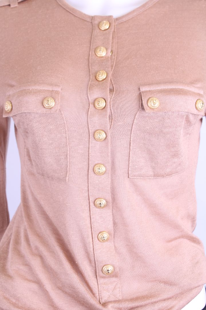 Balmain L/S Button Top Beige 10