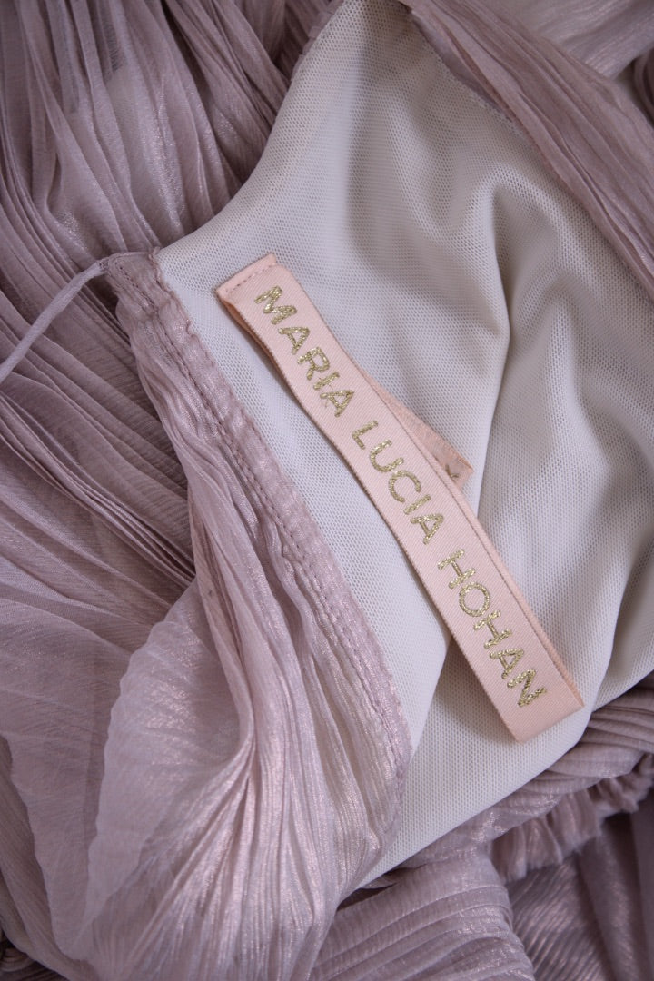 Maria Lucia Hohan S/S Maella Pleated Dress Pink Shimmer 10