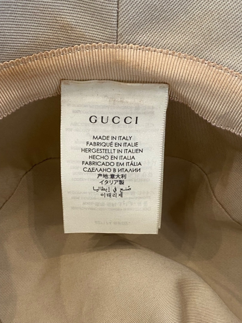 Tan Gucci Bucket Hat, O/S