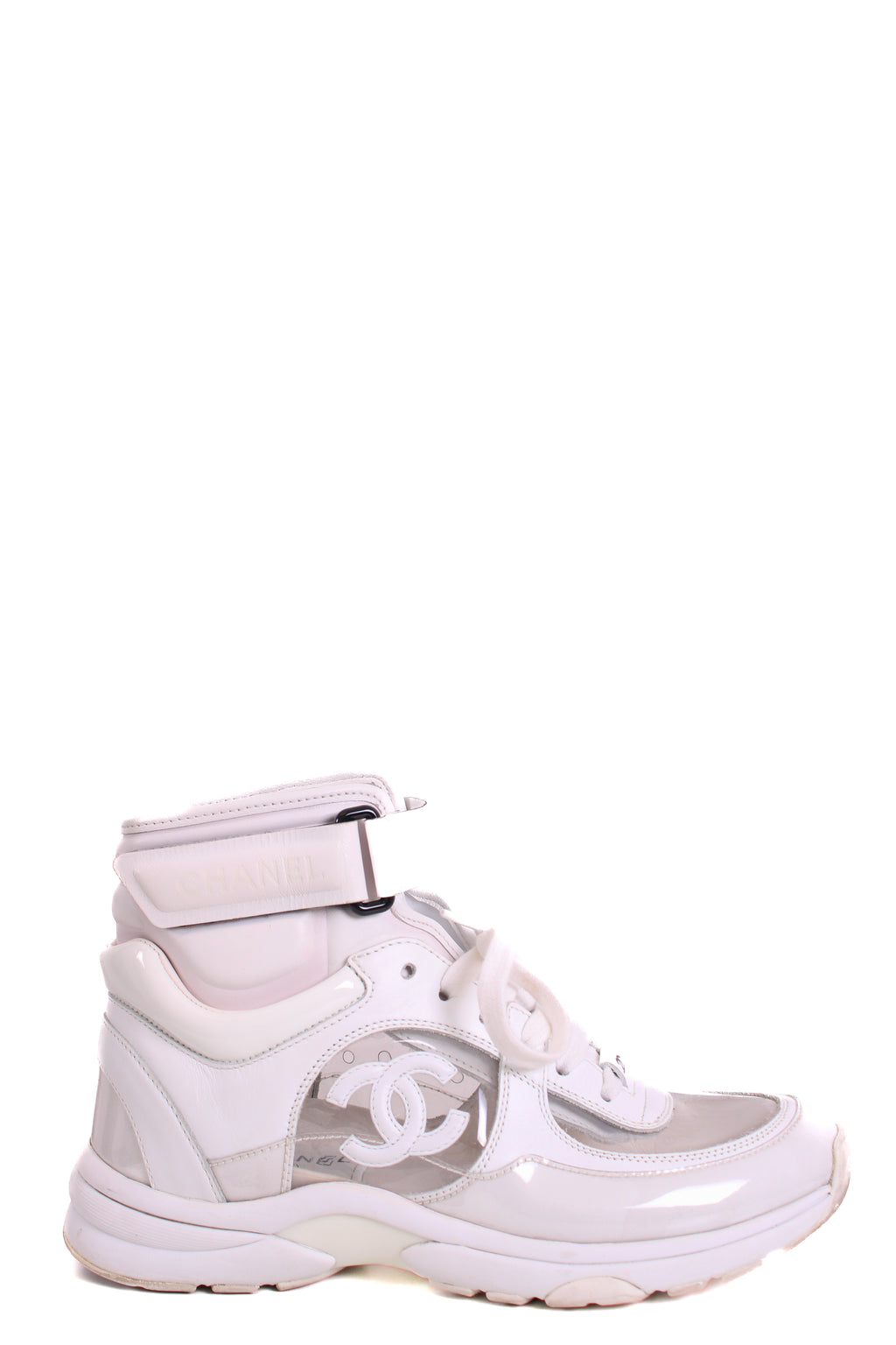 Chanel High Top PVC Trainers White 36
