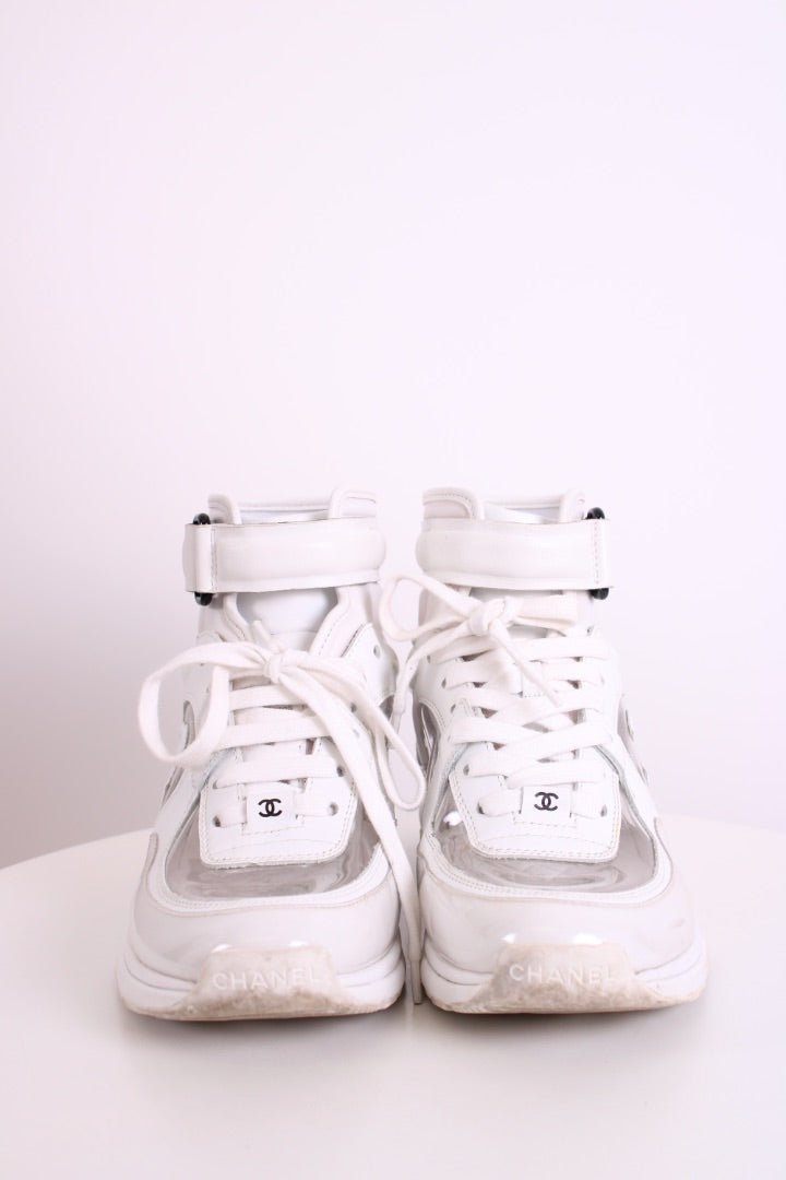 Chanel High Top PVC Trainers White 36
