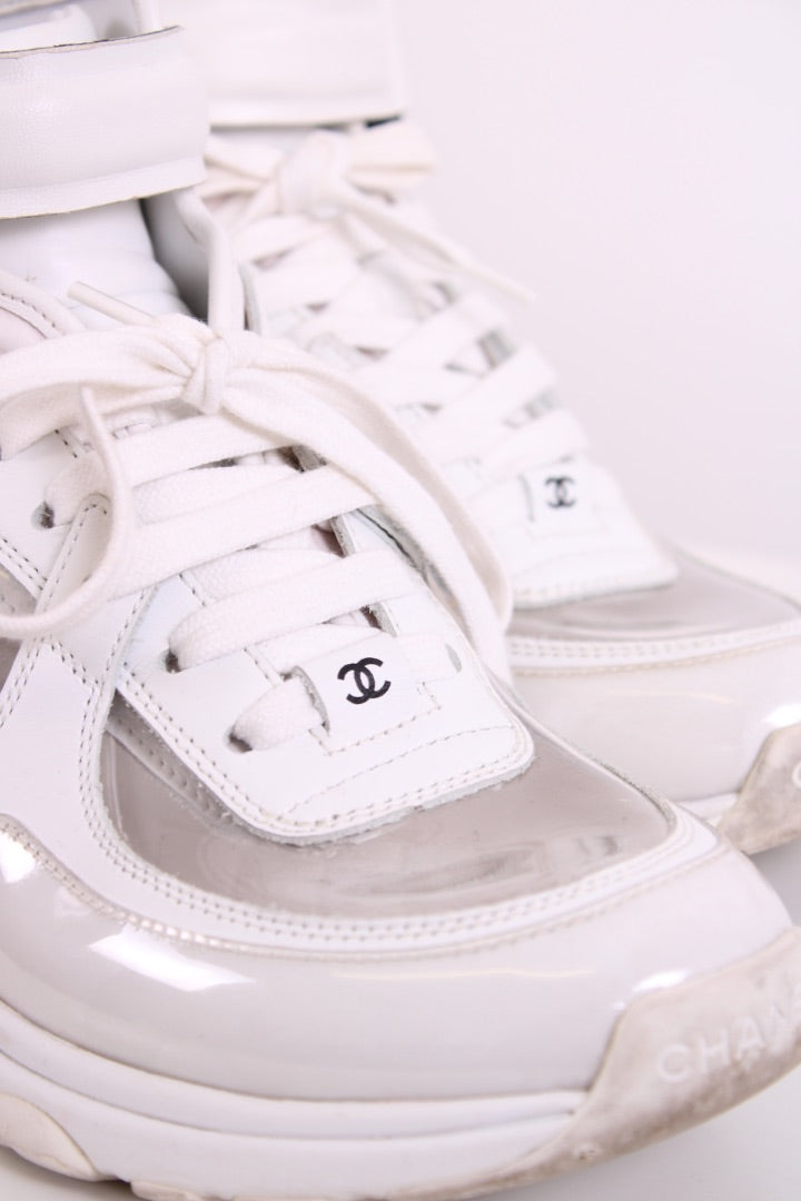 Chanel High Top PVC Trainers White 36