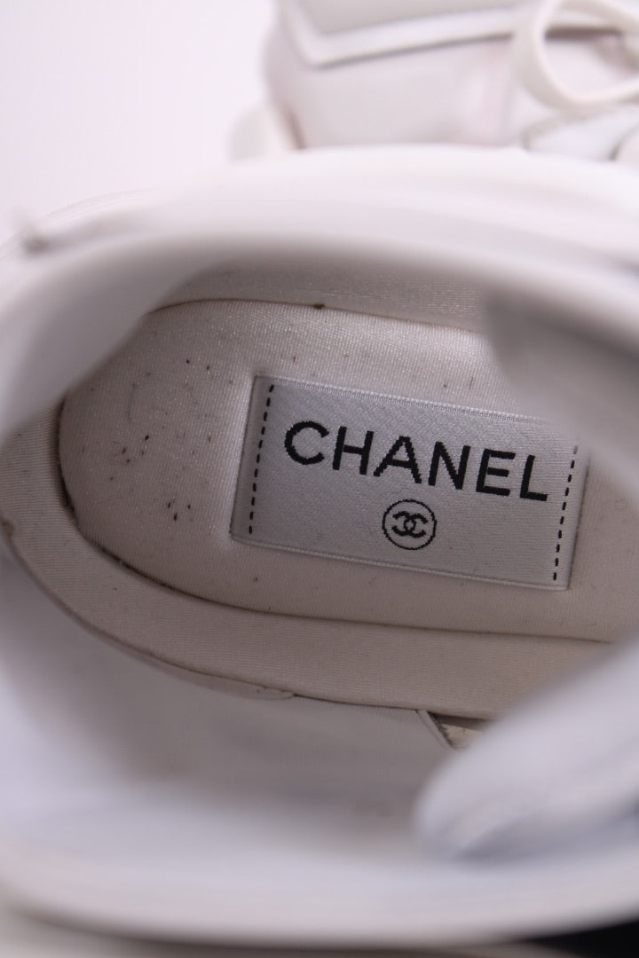 Chanel High Top PVC Trainers White 36