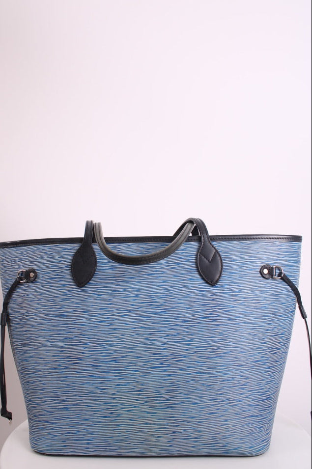 Louis Vuitton Epi Neverfull Tote Denim Blue