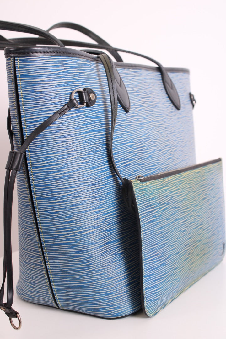 Louis Vuitton Epi Neverfull Tote Denim Blue