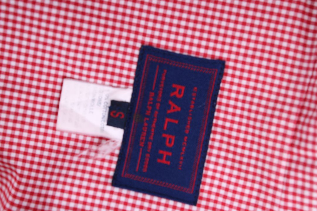 Ralph Gingham Trench Overcoat Red/White S