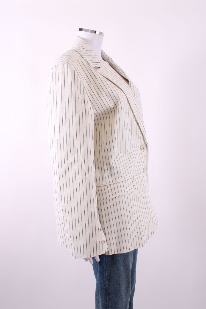 Levate Room Graham Pinstripe Blazer White/ Black 40