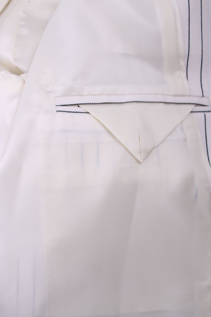 Levate Room Graham Pinstripe Blazer White/ Black 40