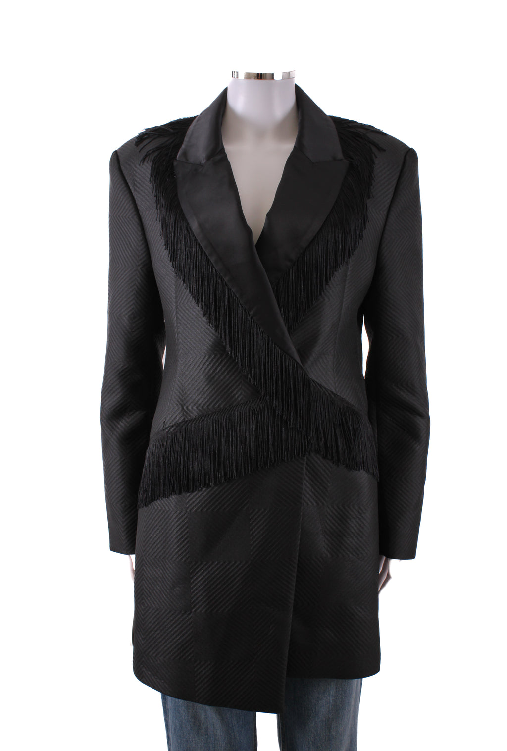 Rotate Birger Christensen Shannon Tassle Blazer Mini Dress Black 10