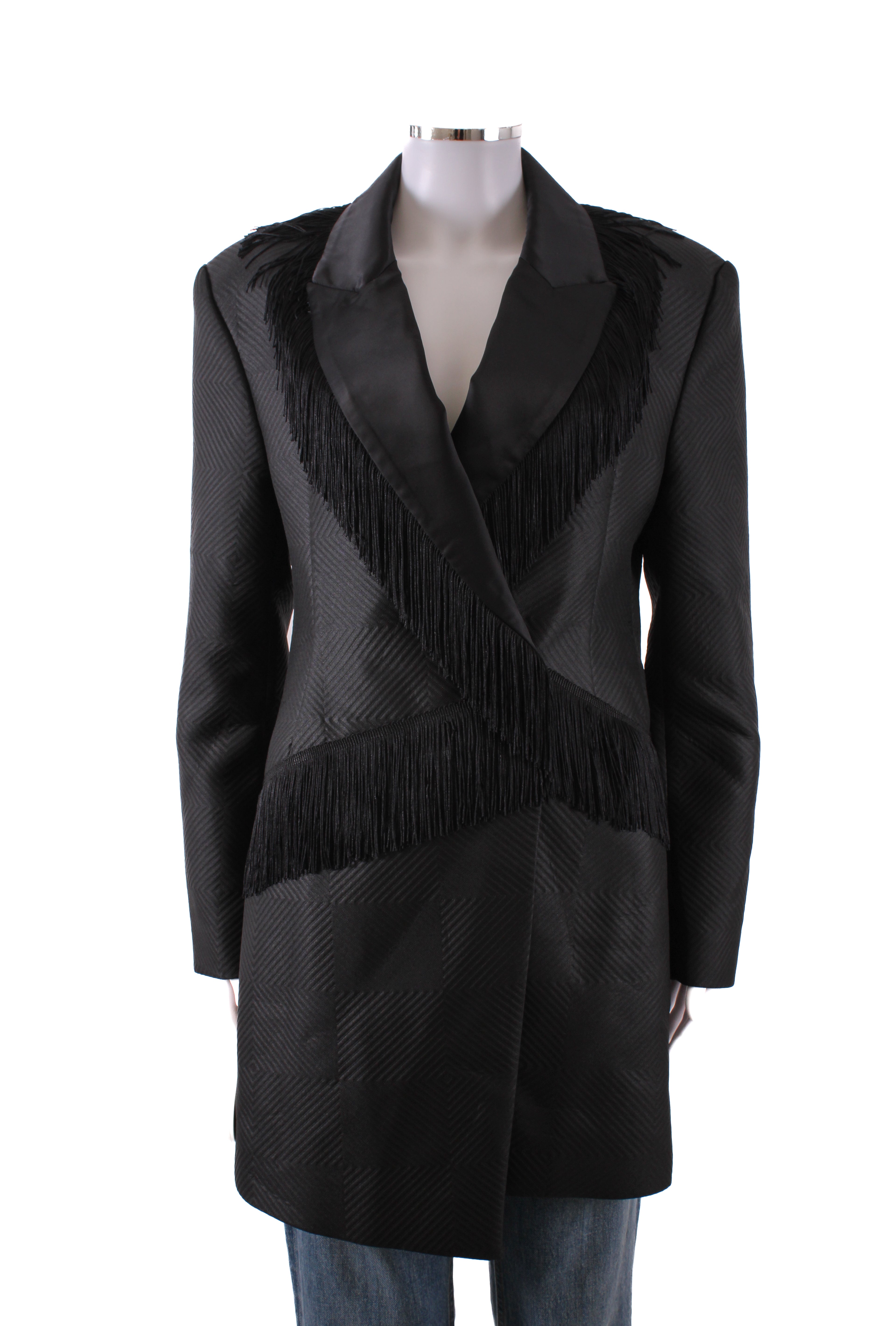 Rotate Birger Christensen Shannon Tassle Blazer Mini Dress Black 10
