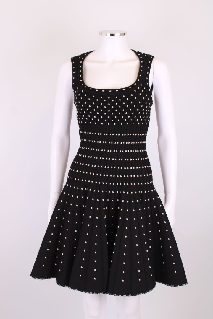 Alaia S/S Polka Dot Dress Black/ Champagne 12