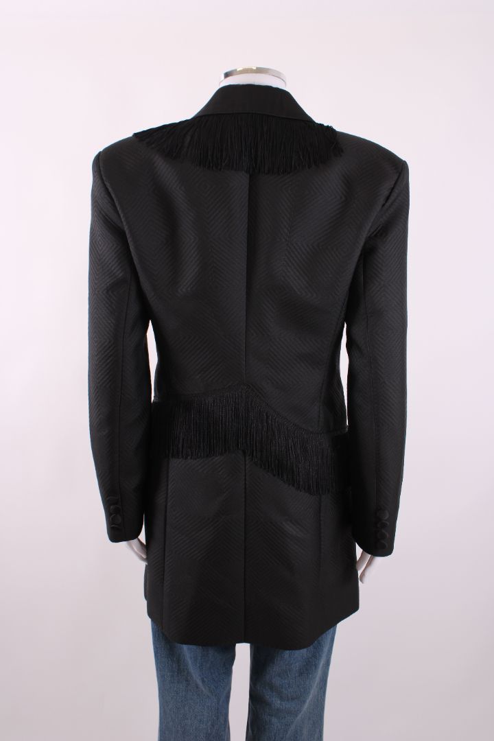 Rotate Birger Christensen Shannon Tassle Blazer Mini Dress Black 10