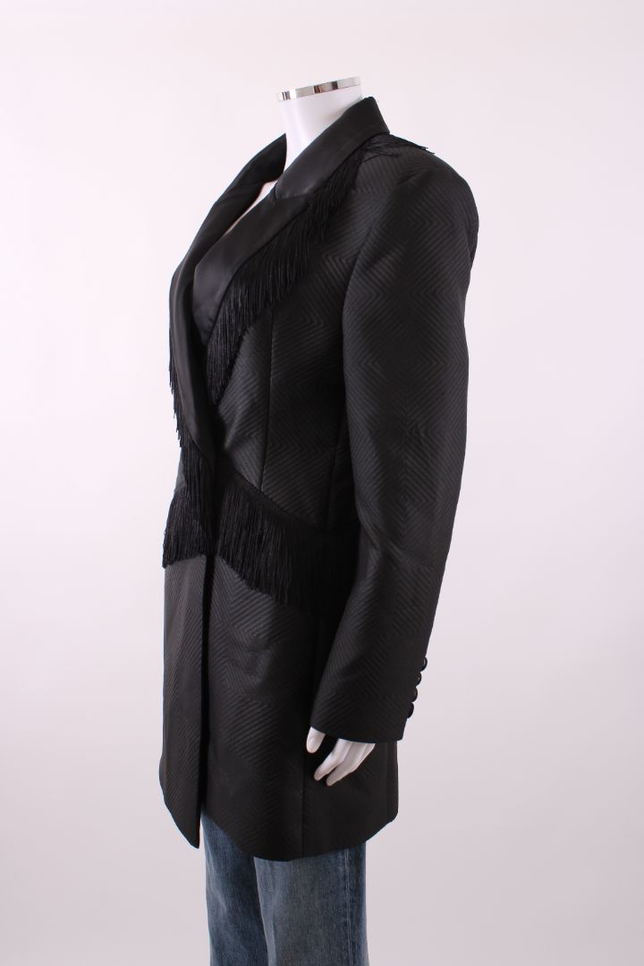 Rotate Birger Christensen Shannon Tassle Blazer Mini Dress Black 10