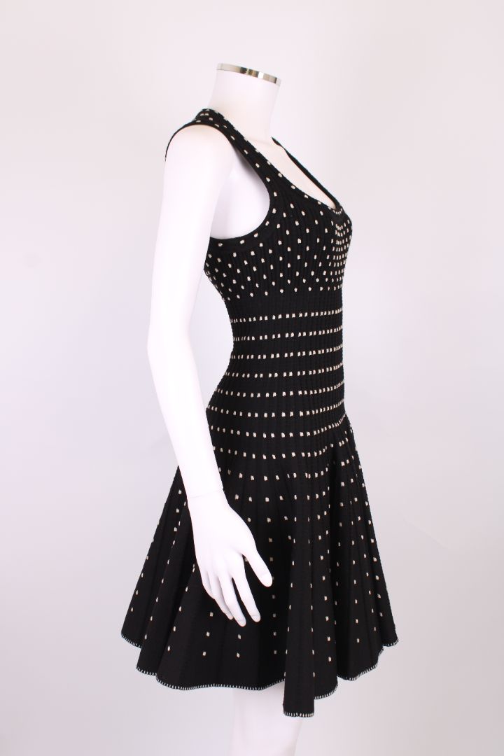 Alaia S/S Polka Dot Dress Black/ Champagne 12