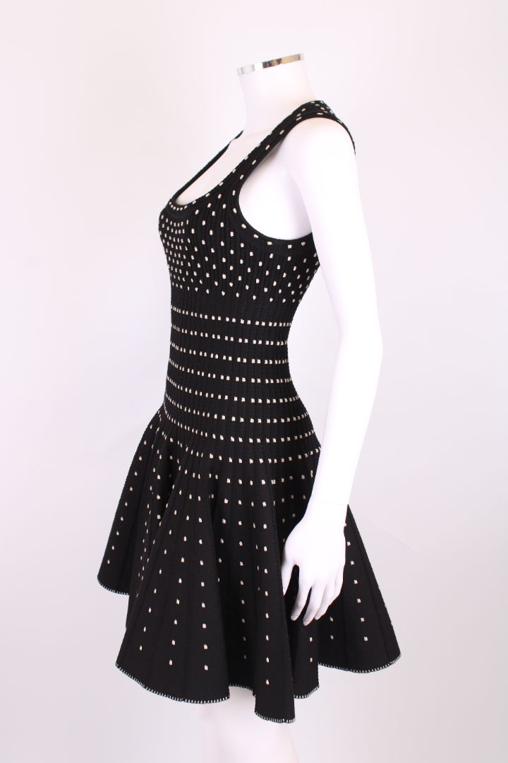Alaia S/S Polka Dot Dress Black/ Champagne 12